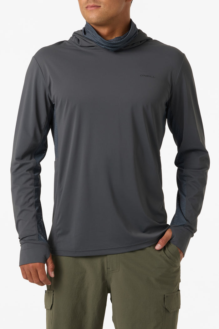TRVLR UPF Elevated Hooded Long Sleeve Pullover - Dark Shadow | O'Neill