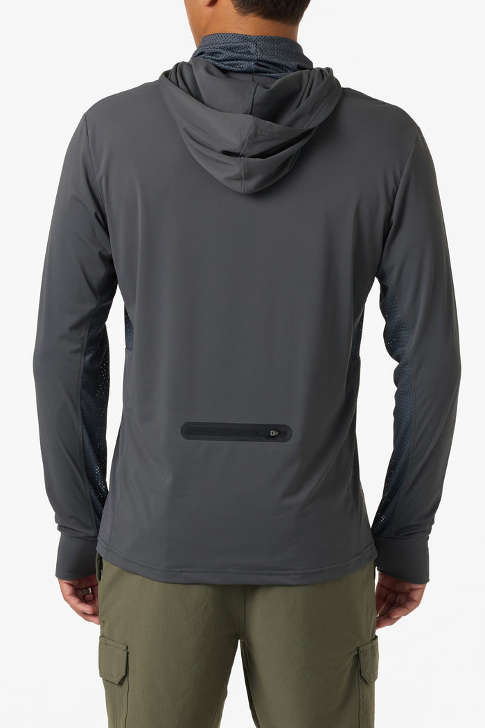 TRVLR UPF Elevated Hooded Long Sleeve Pullover - Dark Shadow | O'Neill