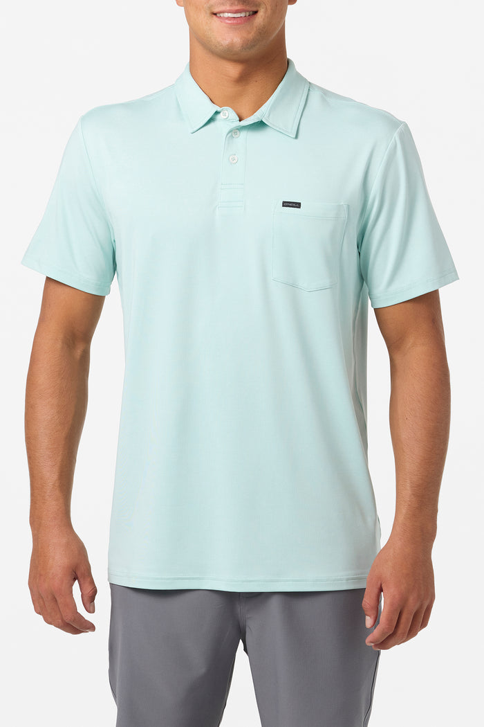 TRVLR UPF Polo - Heather Pastel Turquoise | O'Neill