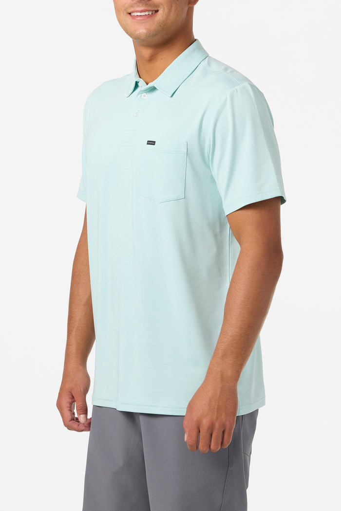 TRVLR UPF Polo - Heather Pastel Turquoise | O'Neill