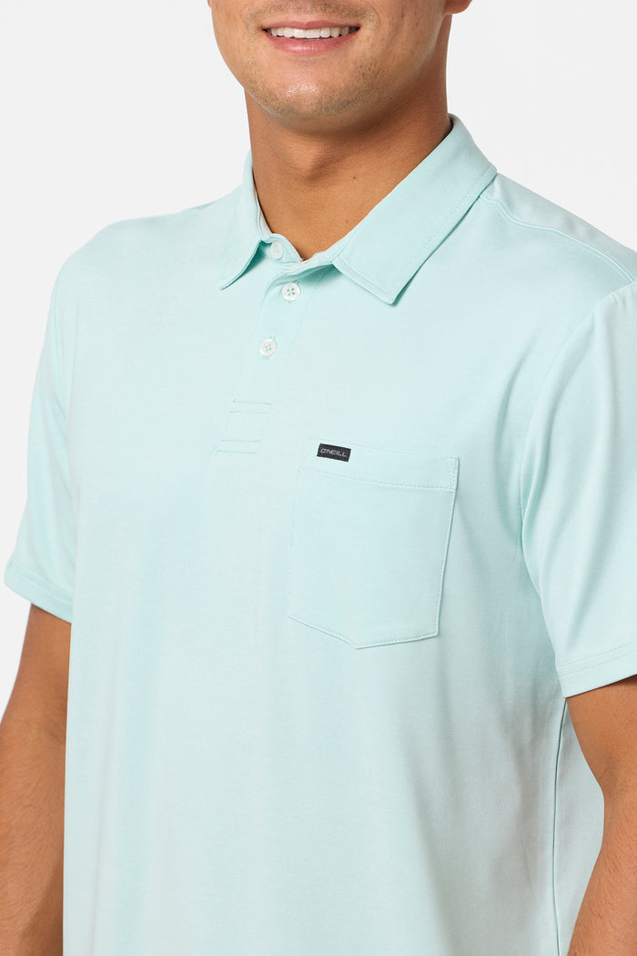 TRVLR UPF Polo - Heather Pastel Turquoise | O'Neill