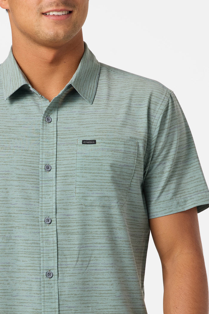TRVLR UPF Traverse Stripe Standard Fit Shirt - Sage | O'Neill