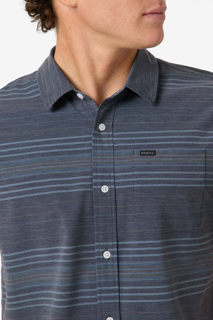 TRVLR UPF Traverse Stripe Standard Fit Shirt - Black | O'Neill
