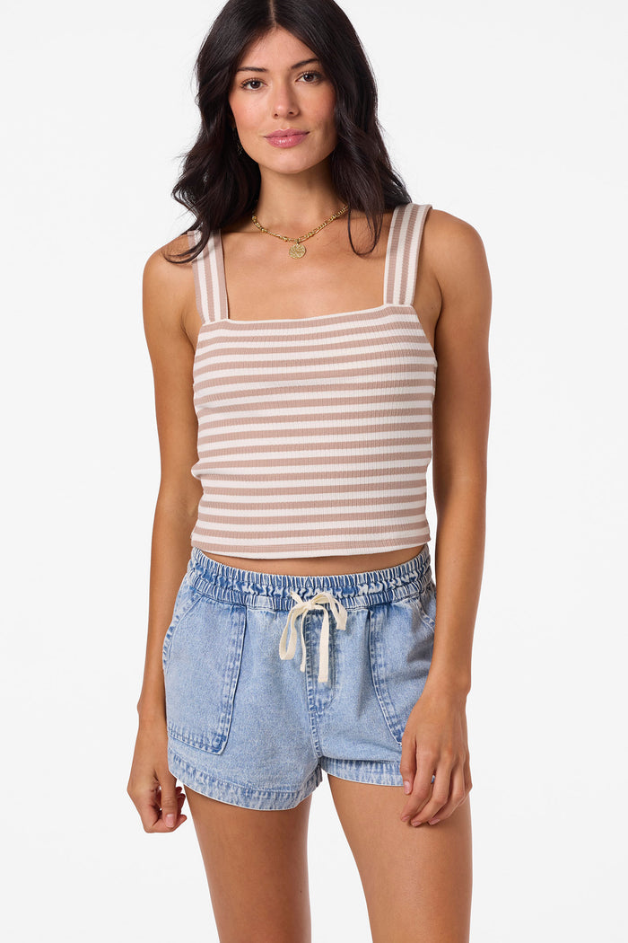 Vanessa Stripe Sleeveless Top - Simply Taupe | O'Neill