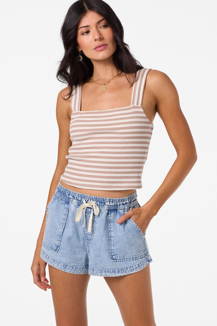 Vanessa Stripe Sleeveless Top - Simply Taupe | O'Neill
