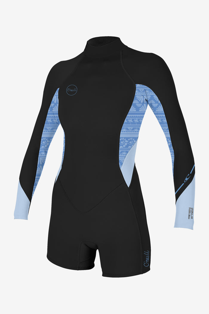 Women's Bahia 2/1mm Back Zip L/S Spring Wetsuit - Blk/Cham | O'Neill