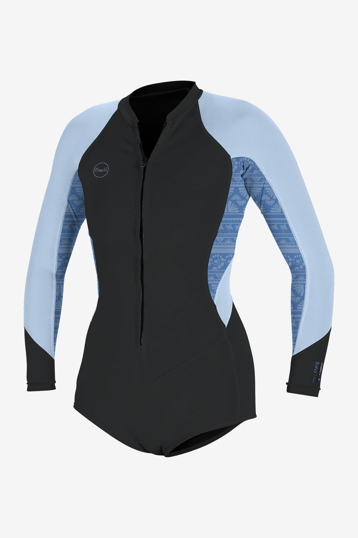 Women's Bahia 2/1mm Front Zip L/S Surf Suit - Steel/Cham | O'Neill