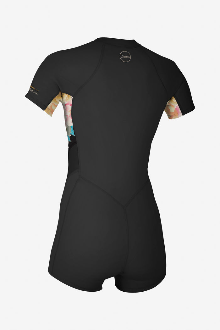 Women's Bahia 2mm Front Zip S/S Spring Wetsuit - Glblk/Flrl | O'Neill
