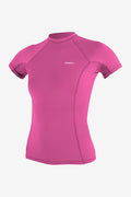 Women's Basic Skins-2 S/S Rash Guard - Fox Pink | O'Neill