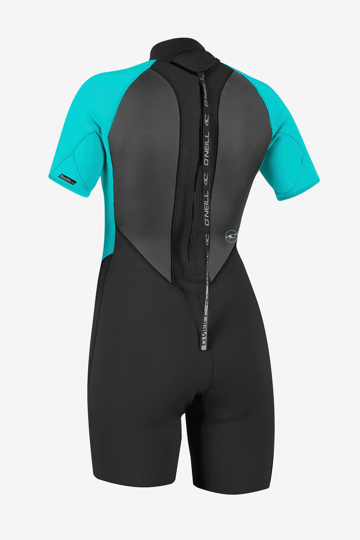 Women's Reactor-2 2mm Back Zip S/S Spring Wetsuit - Blk/Light Aqua | O'Neill