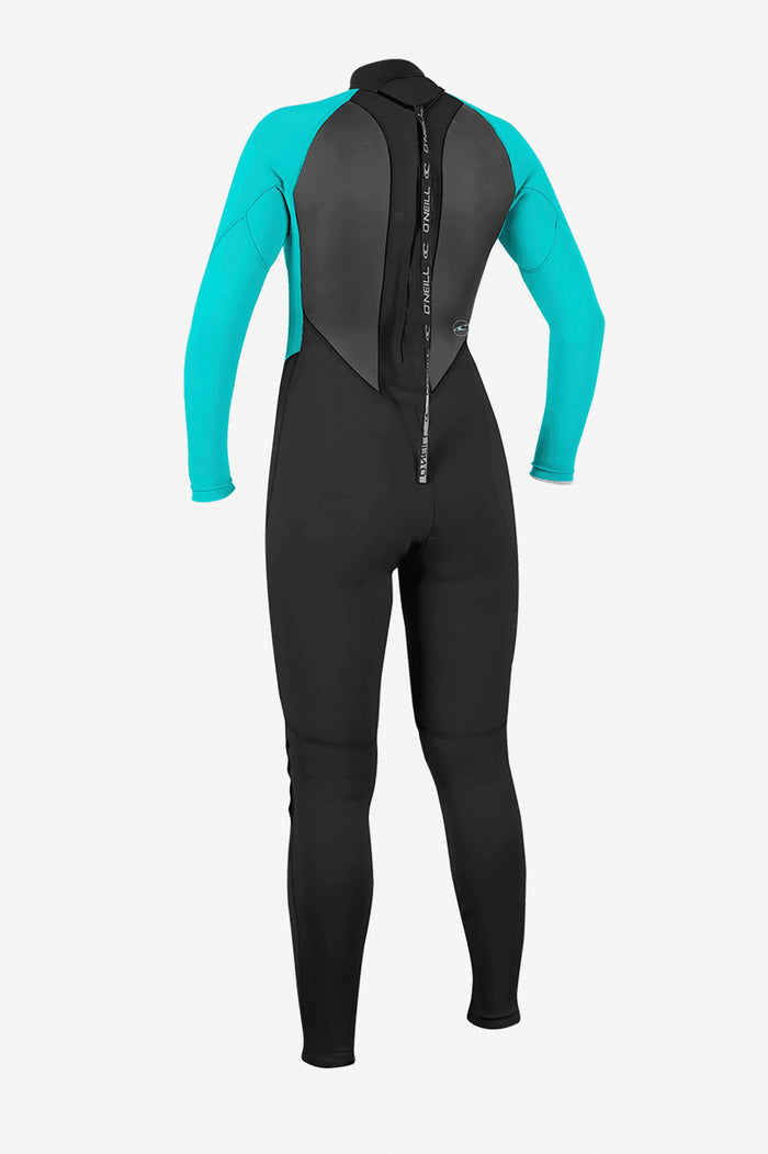 Women's Reactor-2 3/2mm Back Zip Full Wetsuit - Blk/Light Aqua | O'Neill