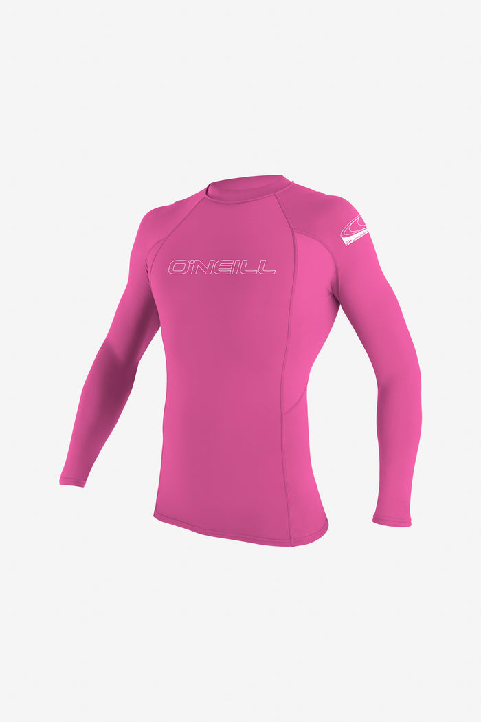 Youth Basic Skins 50+ L/S Rash Guard - Fox Pink | O'Neill