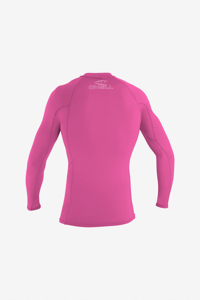Youth Basic Skins 50+ L/S Rash Guard - Fox Pink | O'Neill