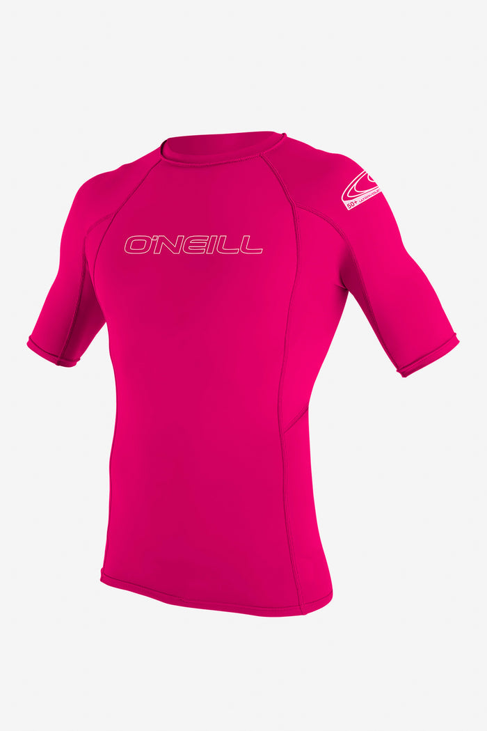 Youth Basic Skins 50+ S/S Rash Guard - Watermelon | O'Neill