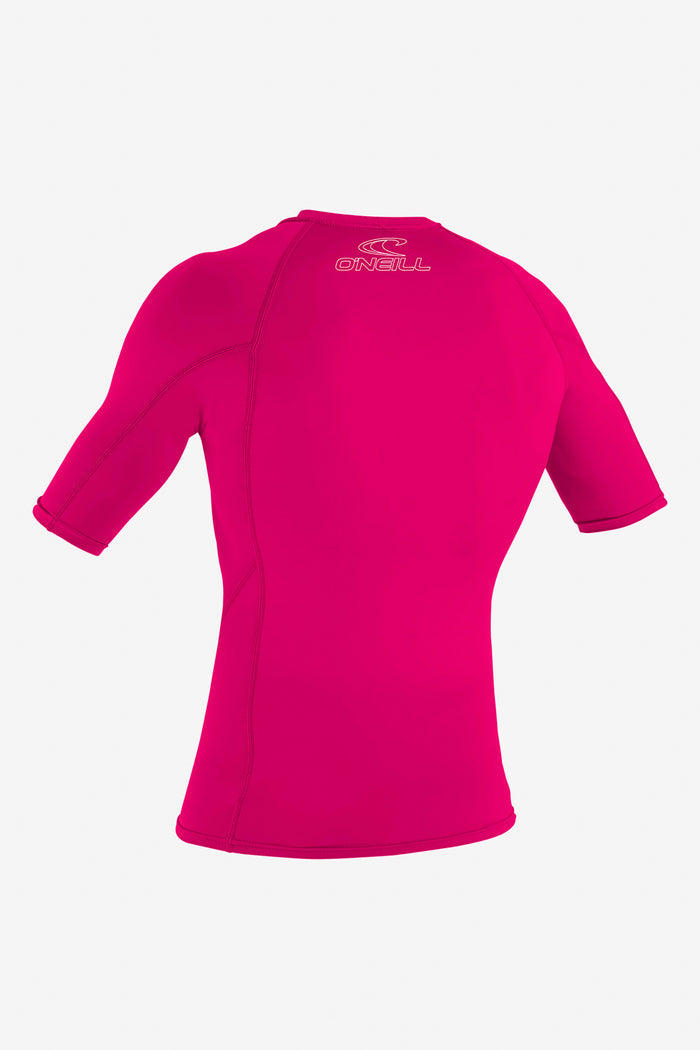 Youth Basic Skins 50+ S/S Rash Guard - Watermelon | O'Neill