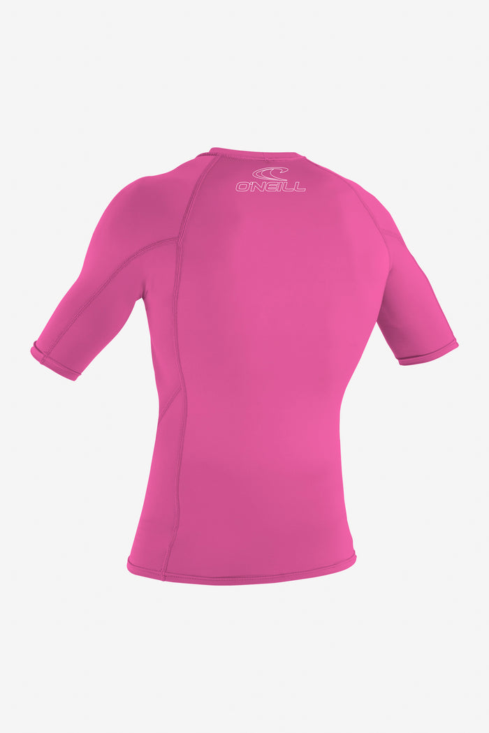 Youth Basic Skins 50+ S/S Rash Guard - Fox Pink | O'Neill