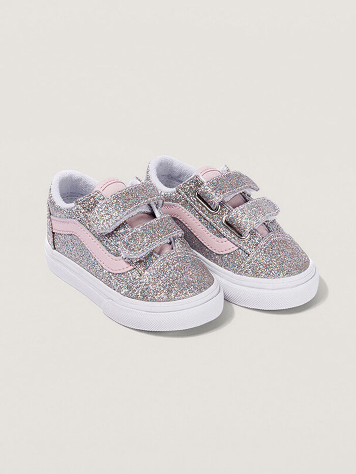 Zapatilla Niña (4 A 8 Años) Old Skool Velcro Celeste