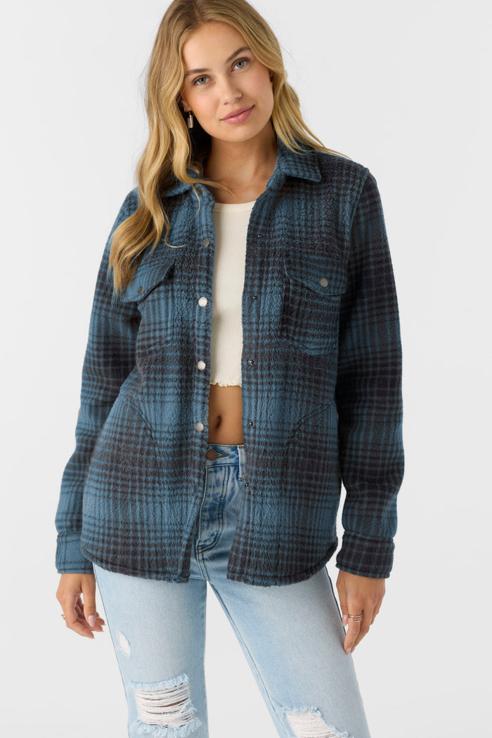 Zuma High Pile Overshirt Jacket - Blue Shadow | O'Neill