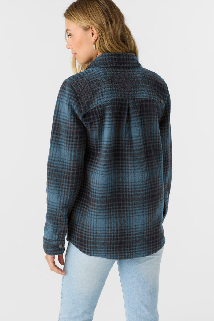 Zuma High Pile Overshirt Jacket - Blue Shadow | O'Neill