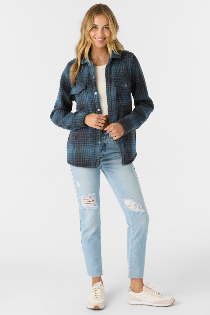Zuma High Pile Overshirt Jacket - Blue Shadow | O'Neill