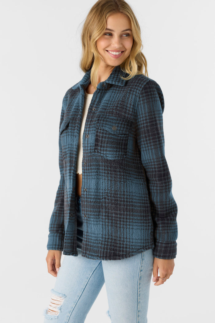 Zuma High Pile Overshirt Jacket - Blue Shadow | O'Neill